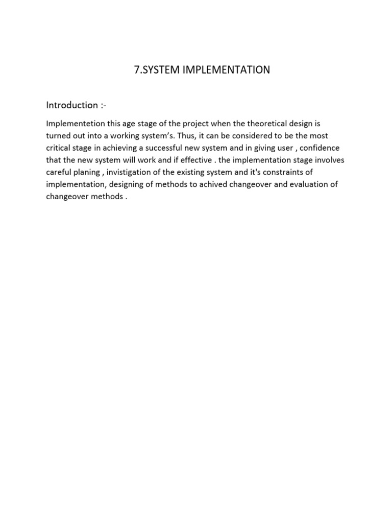 7.system Implementation: Introduction | PDF | Business | Art