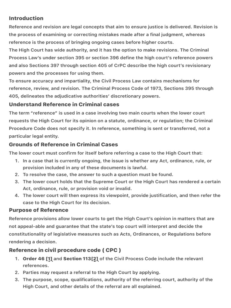 Reference vs. Revision in CrPC | PDF | Judgment (Law) | Judge