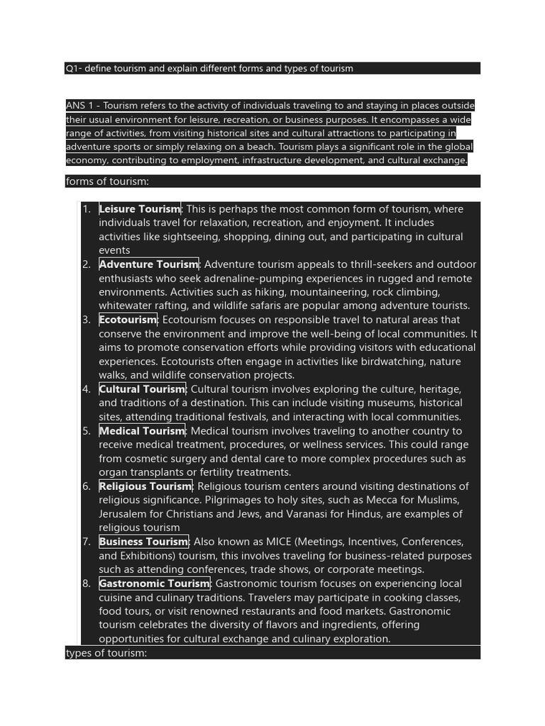 q1-define-tourism-and-explain-different-forms-and-types-of-tourism