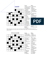 9x9 Crossword Puzzle Solutions