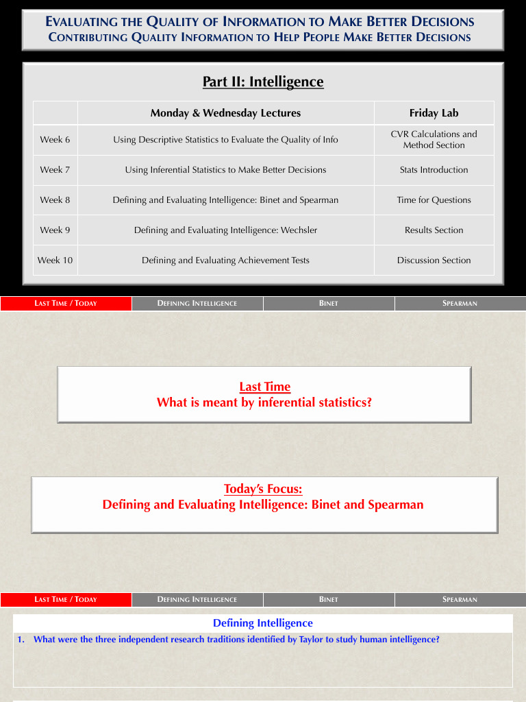 Evaluating Intelligence and Decision-Making | PDF | Intelligence ...