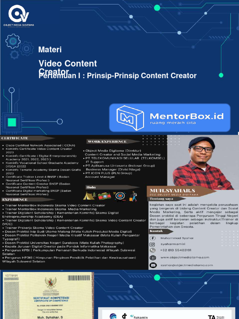 Pelatihan Video Content Creator 2023 | PDF