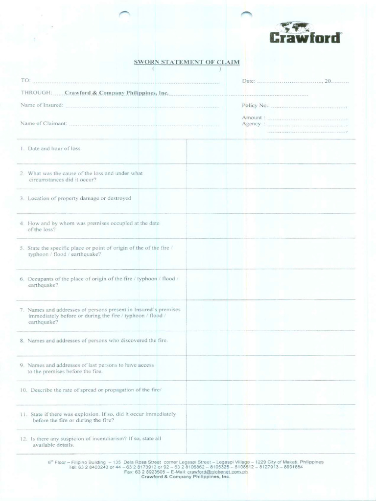 Claim Forms Crawford | PDF