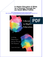 Ebook Liberation in Higher Education A White Researcher S Journey Through The Shadows Sarah Militz Frielink Online PDF All Chapter