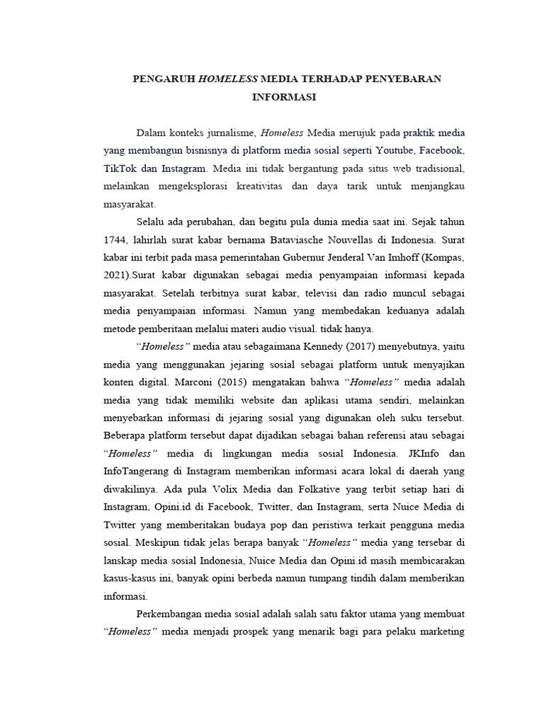 Homeless Media | PDF | Politik | Ilmu Sosial