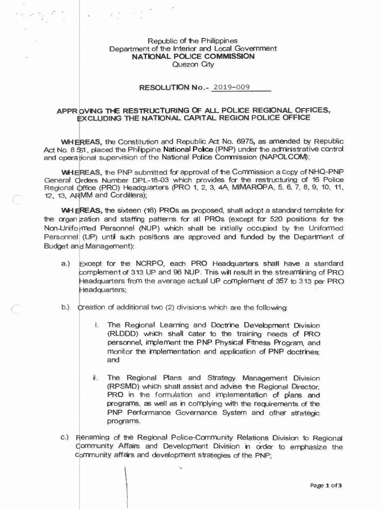 Restructuring of Philippine Police Offices | PDF | Governance | Justice