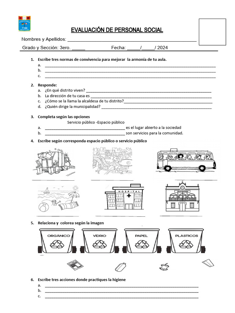Evaluación de Personal Social | PDF | Crecimiento personal y ...