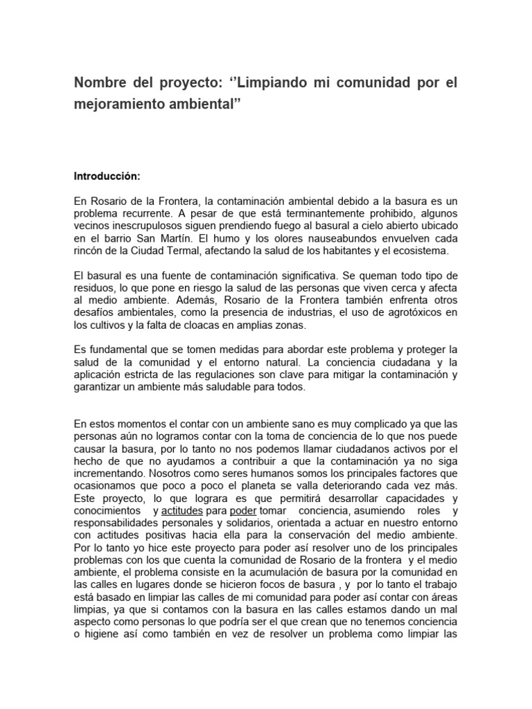 Proyecto La Basura | PDF | Residuos | Entorno natural
