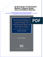 International Exchange of Information in Tax Matters Towards Global Transparency 3Rd Edition Oberson Online Ebook Texxtbook Full Chapter PDF