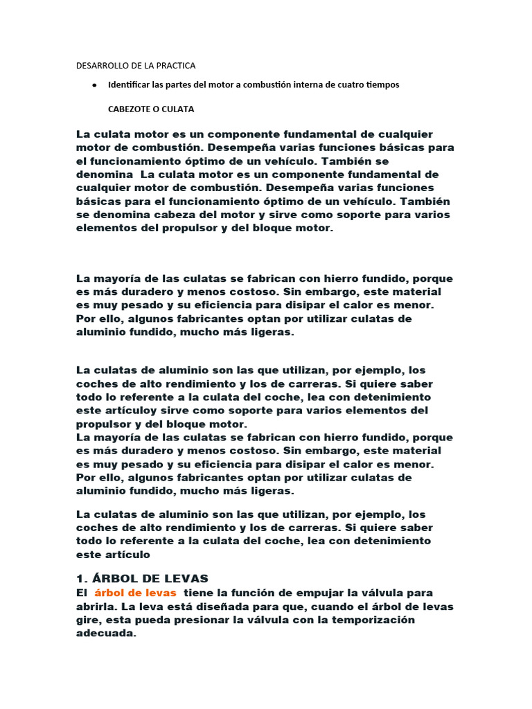 Desarrollo de La Practica | PDF | Motores | Ingeniería