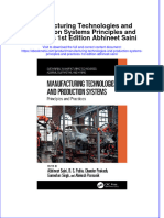 Manufacturing Technologies and Production Systems Principles and Practices 1St Edition Abhineet Saini Online Ebook Texxtbook Full Chapter PDF