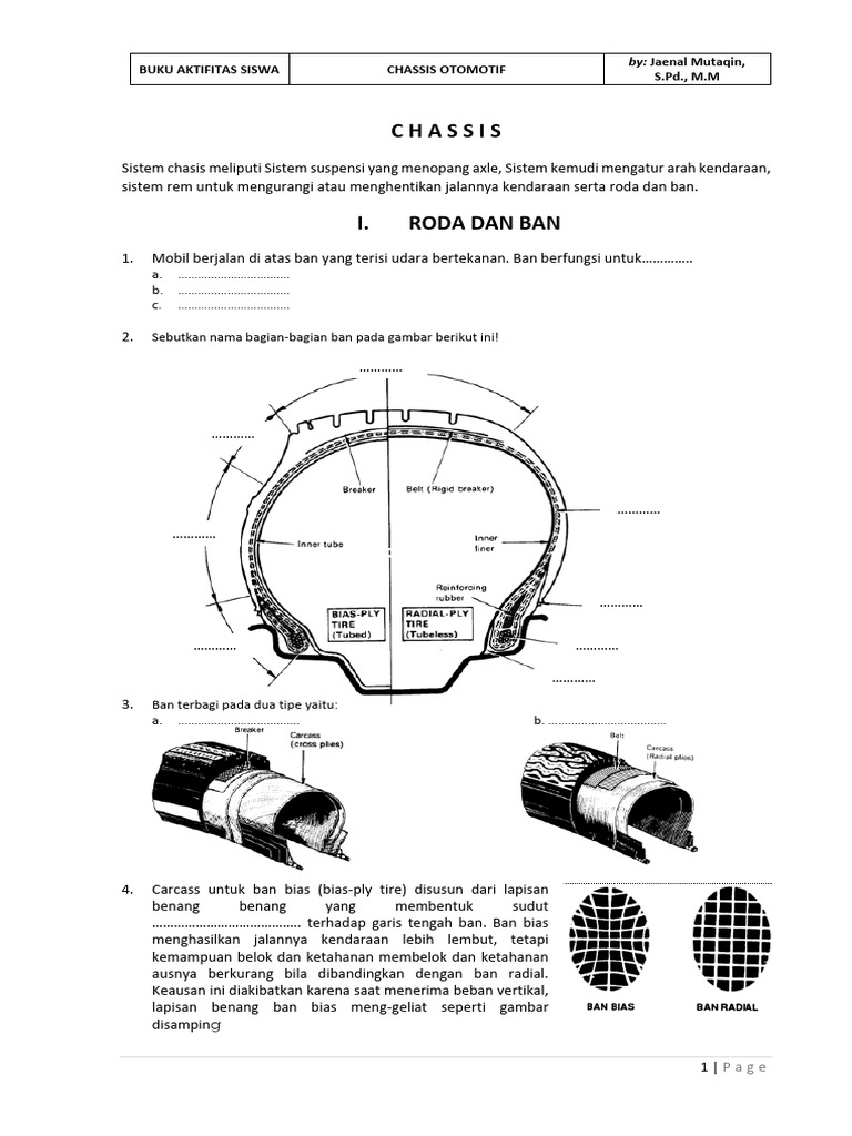 Komponen dan Tipe Ban Otomotif | PDF