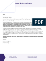 Professional Reference Letter Template