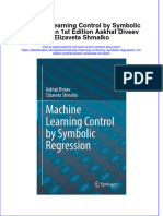 Ebook Machine Learning Control by Symbolic Regression 1St Edition Askhat Diveev Elizaveta Shmalko Online PDF All Chapter