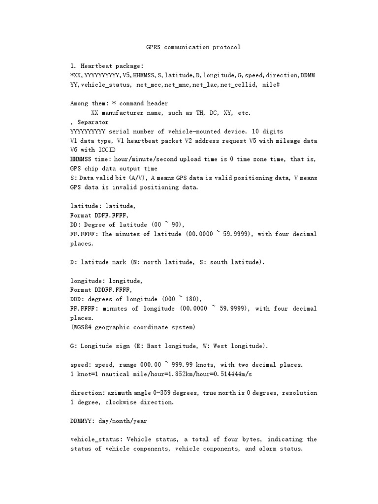 GPRS Communication Protocol Overview | PDF | Computing | Computer Science