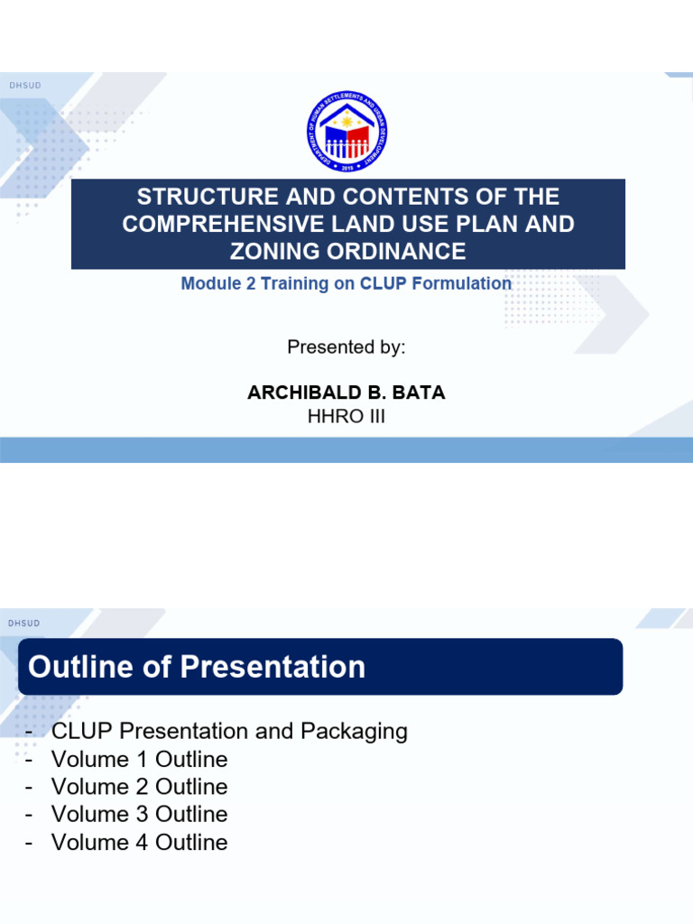 CLUP Formulation Training Module 2 | PDF | Zoning | Hazards