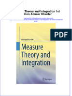 Measure Theory and Integration 1St Edition Ammar Khanfer Online Ebook Texxtbook Full Chapter PDF