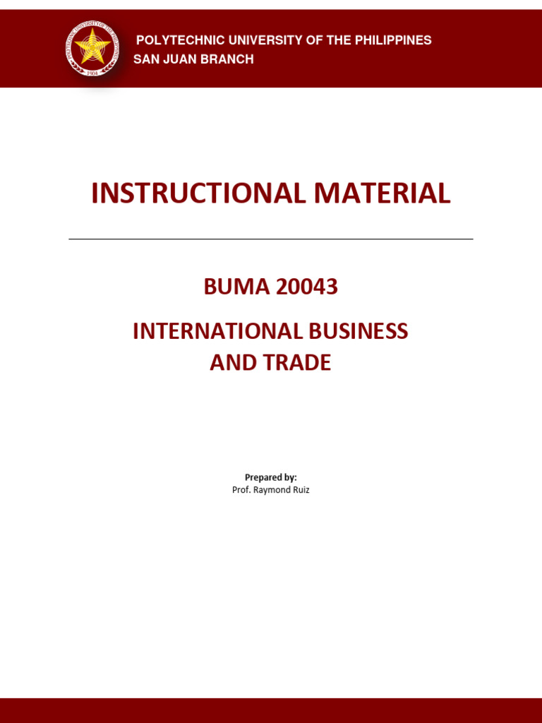 International Business and Trade Guide | PDF | Globalization | Foreign ...