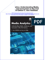 Media Analytics Understanding Media Audiences and Consumers in The 21St Century 1St Edition C Ann Hollifield Online Ebook Texxtbook Full Chapter PDF
