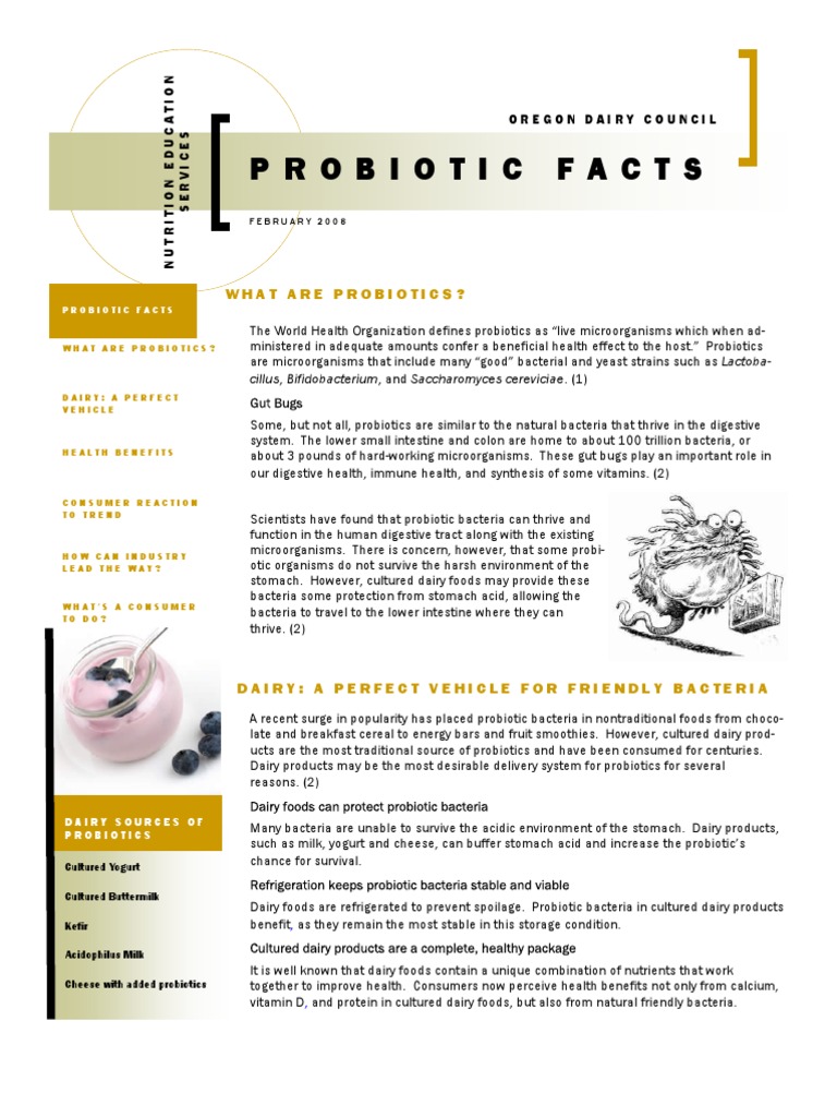 Probiotic Facts: What Are Probiotics? | PDF | Probiotic ...