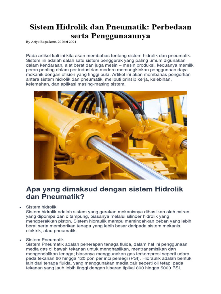 Sistem Hidrolik Dan Pneumatik Pdf