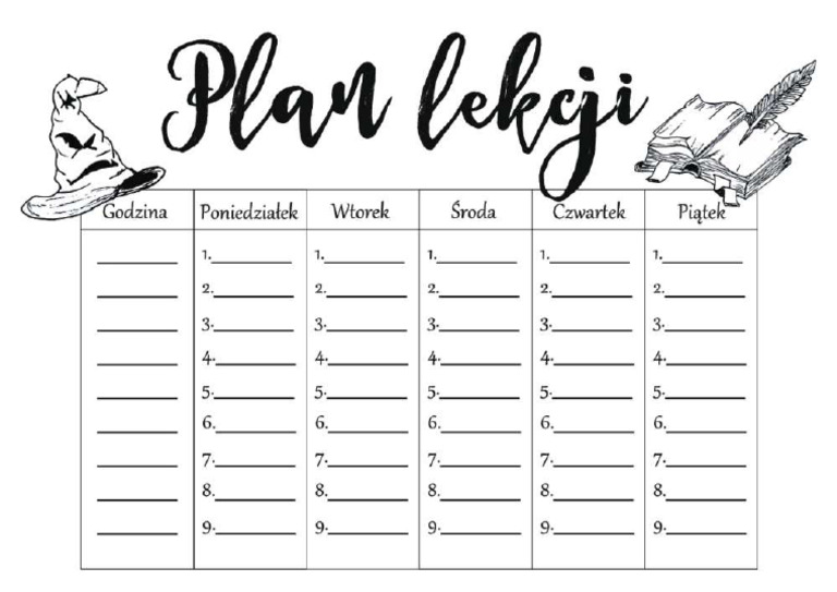 Szkoła Podstawowa Nr 9 W Koninie Plan Lekcji Plan Lekcji | PDF