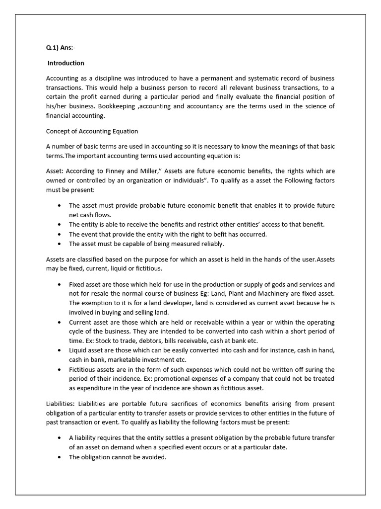 Financial Acc | PDF | Balance Sheet | Equity (Finance)