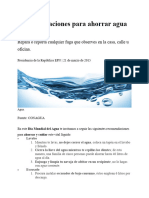 Recomendaciones para Ahorrar Agua