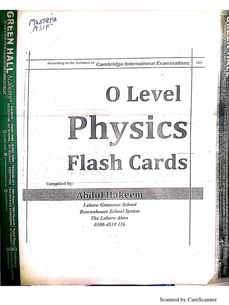 Physics Flash Cards OL by Sir Hakeem | PDF