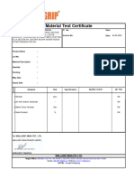 Test Certificate Polymer