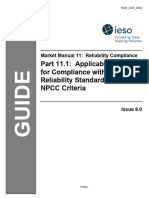 IESO Applicability Criteria For Compliance With NERC Standards and NPCC Criteria