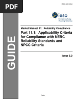 IESO Applicability Criteria For Compliance With NERC Standards and NPCC Criteria