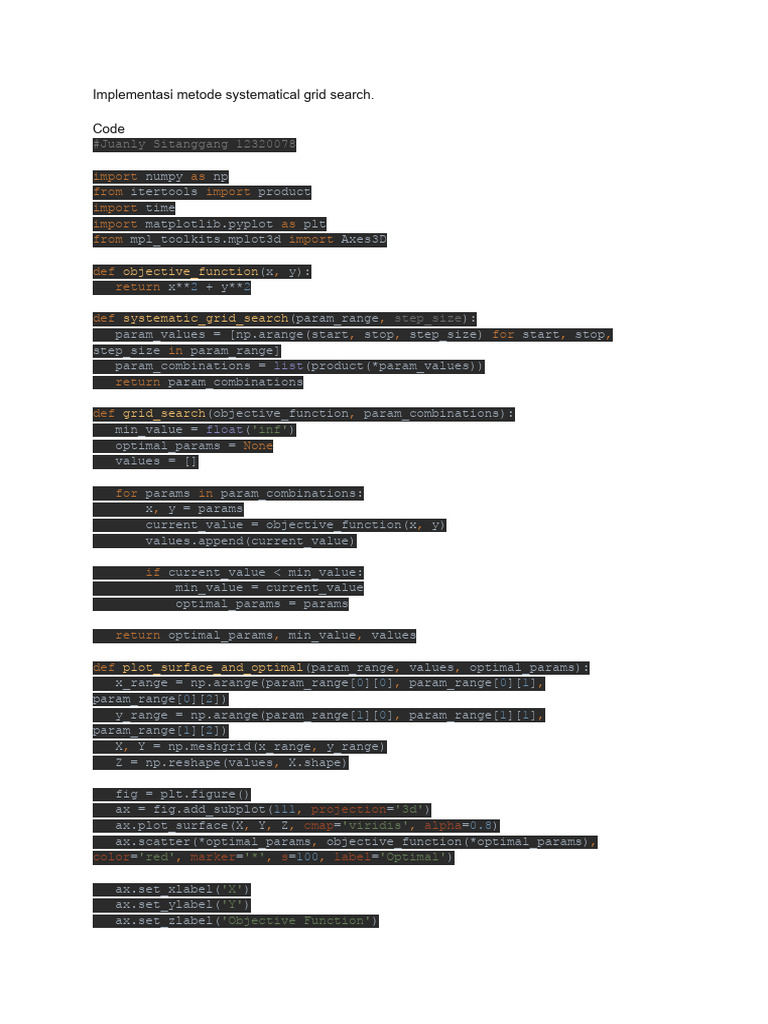 Grid Search Python