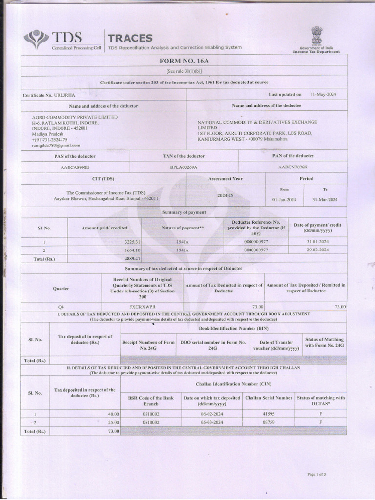 ACPL TDS CERTIFICATE NCDEX 4th QUARTER FY 2023 24 PDF