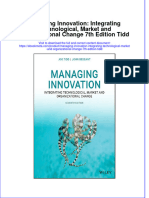 Managing Innovation Integrating Technological Market and Organizational Change 7Th Edition Tidd Online Ebook Texxtbook Full Chapter PDF