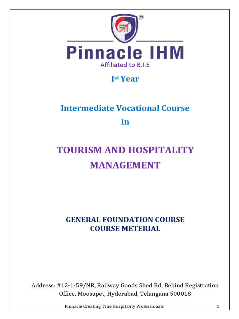 GFC Course Material for Hospitality Management | PDF | Mental Disorder