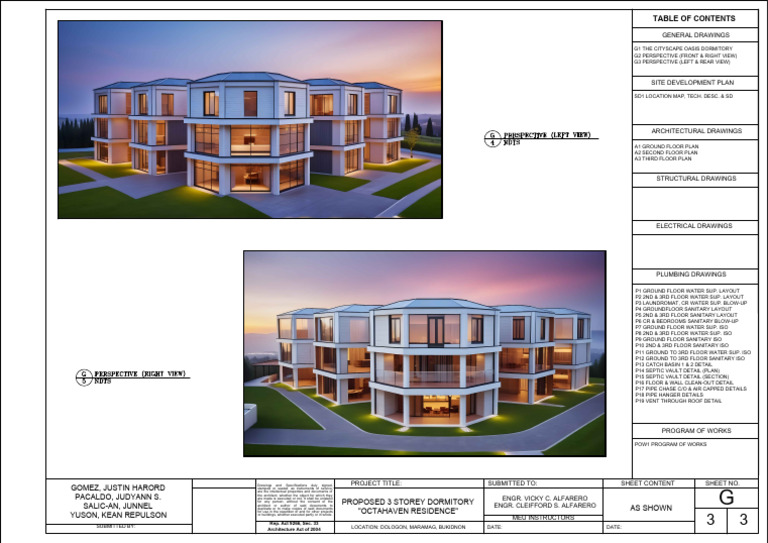 Proposed 3-Storey Dormitory Plans | PDF | Real Estate | Building Technology