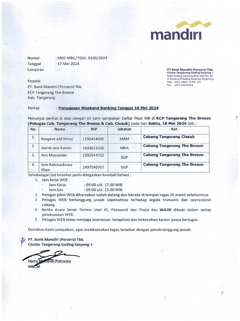 Surat Weekend Banking The Breeze - 18052024 | PDF