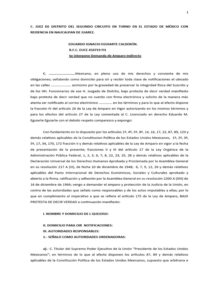 Amparo indirecto 2020 impuestos art 39 cff pdf m xico politica de