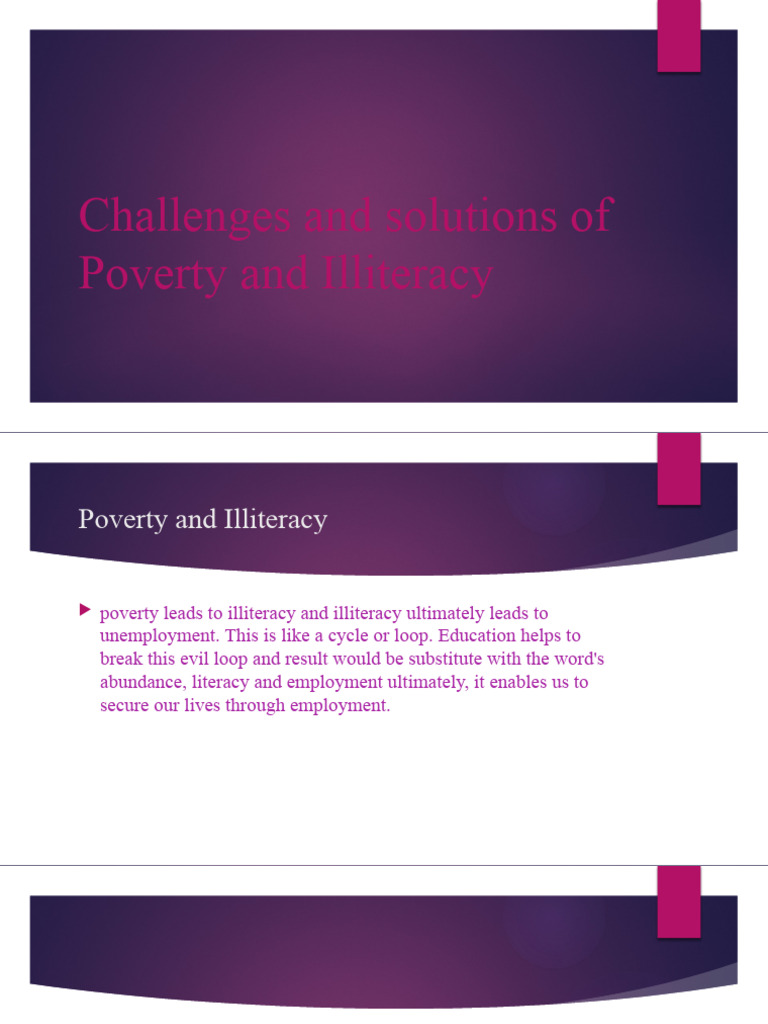 Poverty and Illiteracy: Challenges & Solutions | PDF | Literacy | Poverty