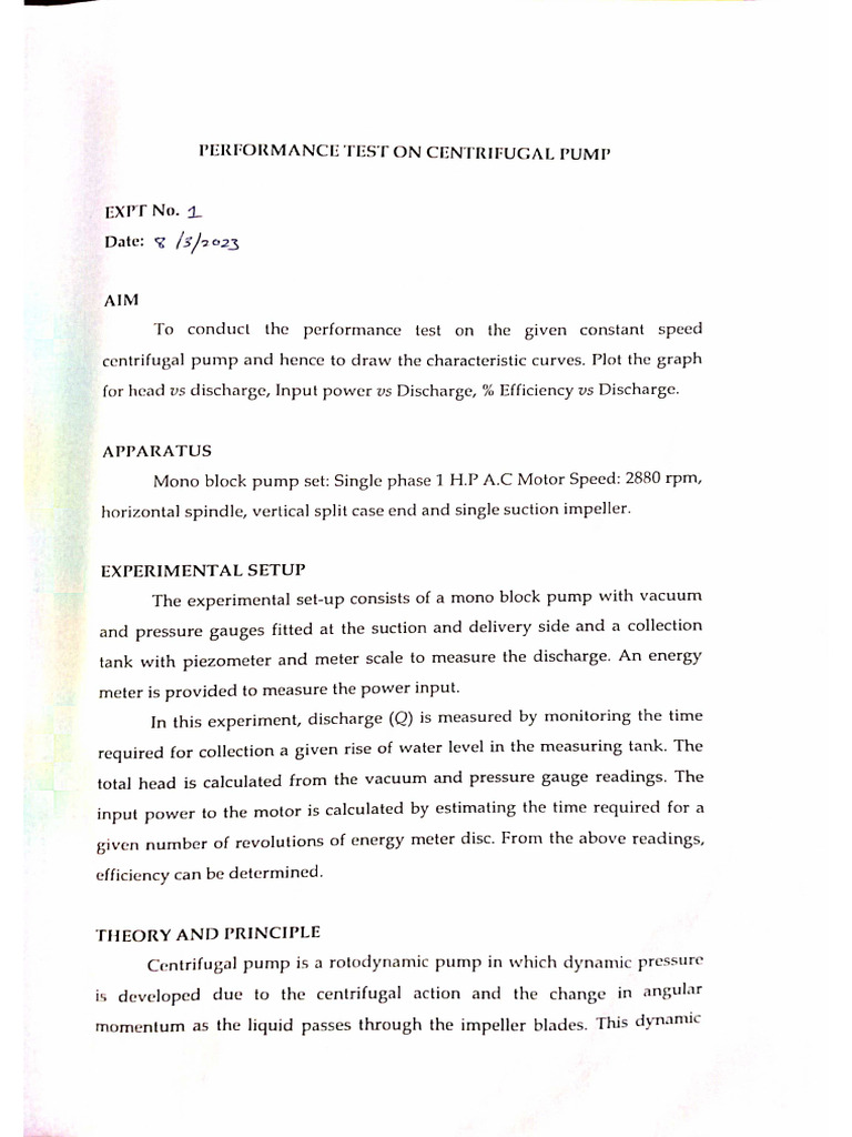 Centrifugal Pump | PDF
