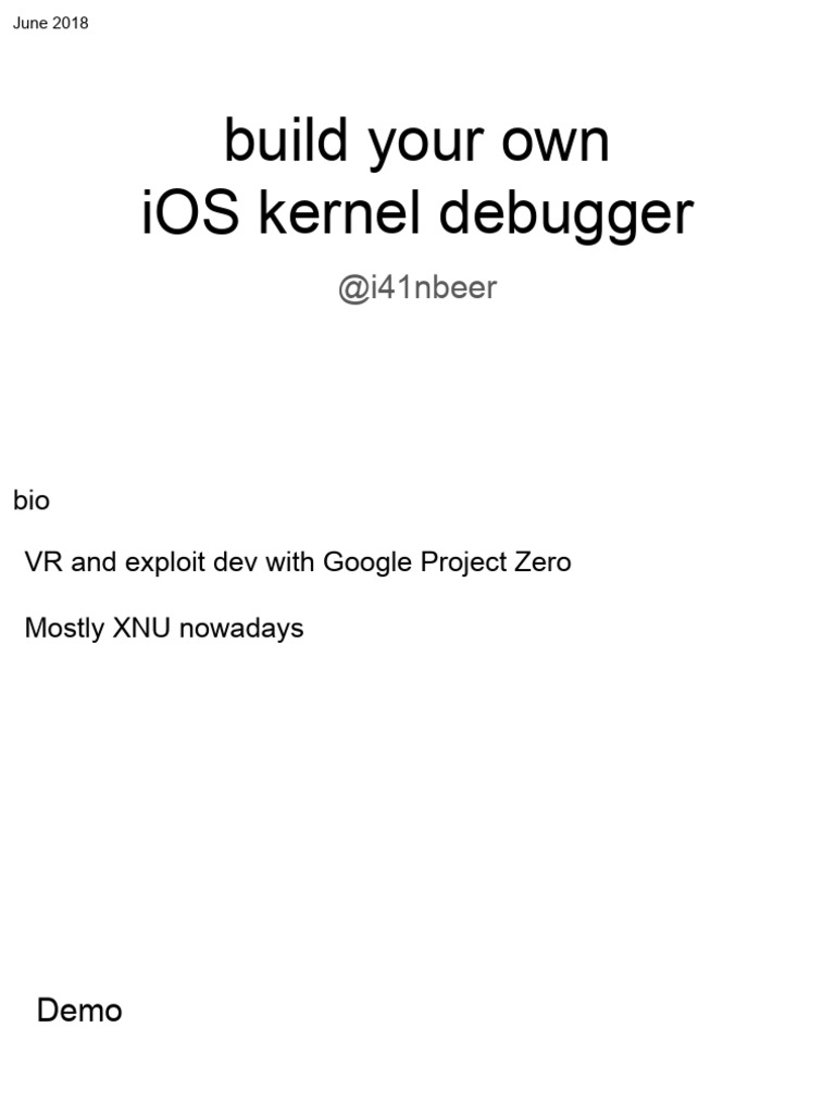 Building an iOS Kernel Debugger | PDF | Thread (Computing) | Operating ...