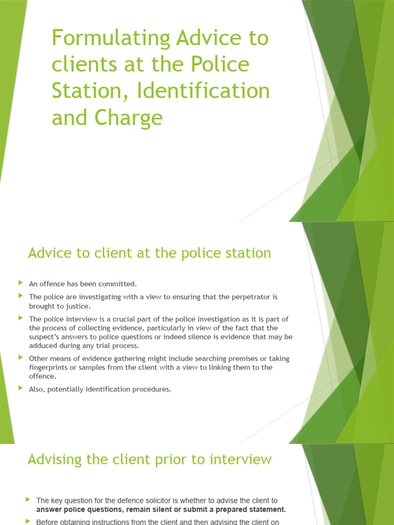 Lecture 3 Formulating Advice Re Interview | PDF | Prosecutor | Bail