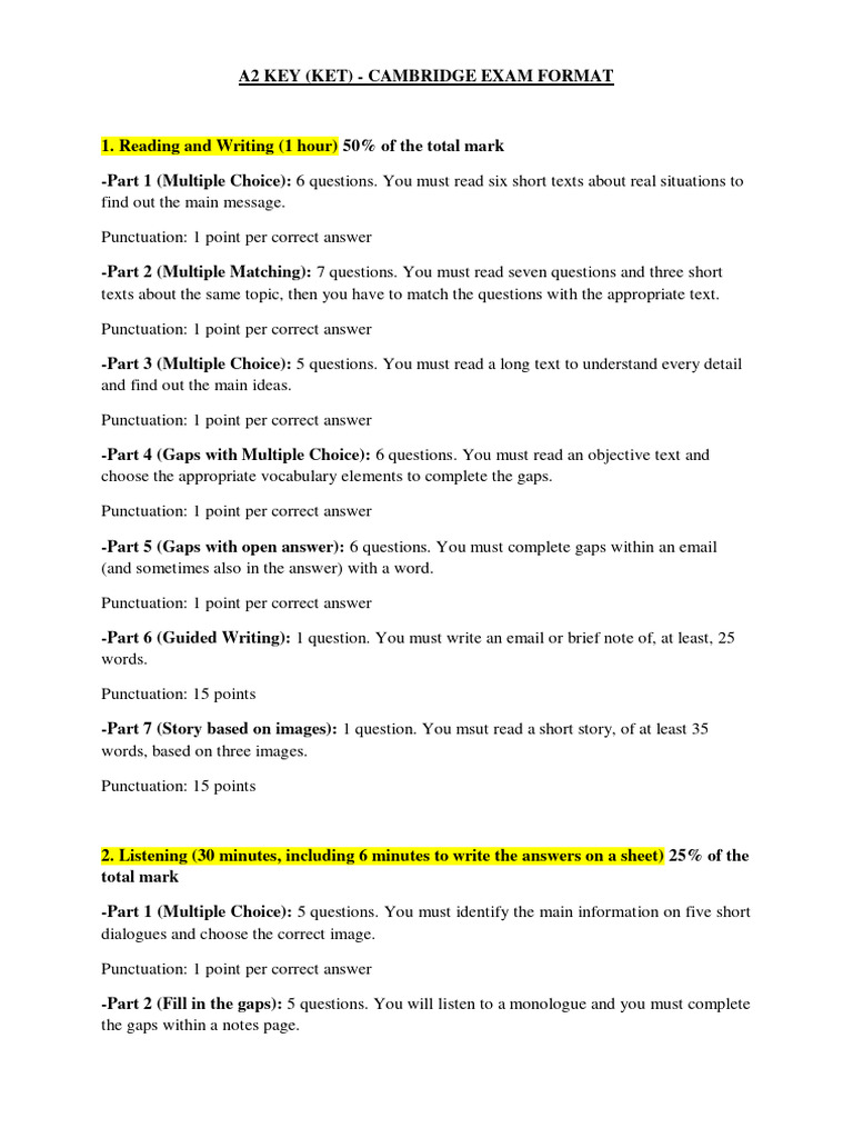 Ket Exam Format Pdf Multiple Choice Human Communication