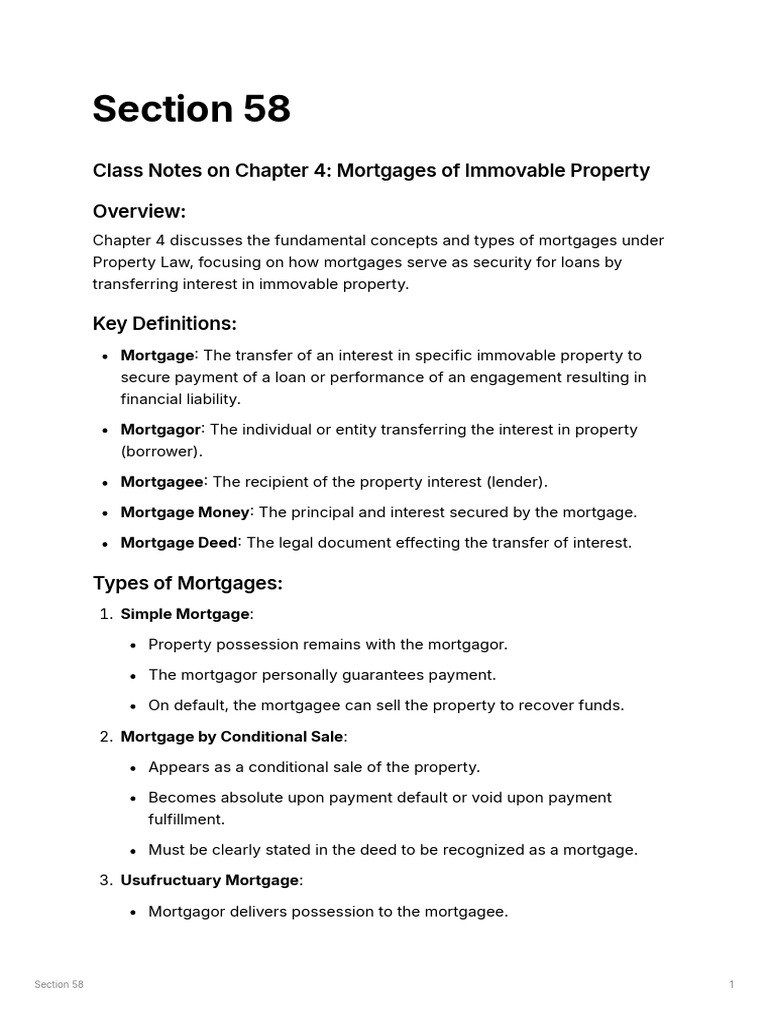 Section 58 | PDF | Mortgage Law | Mortgages