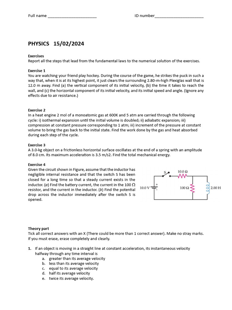 Test Physics Complete | PDF | Rotation Around A Fixed Axis | Magnetic Field