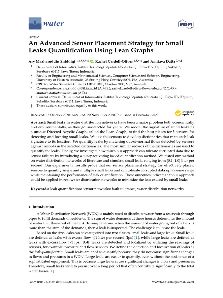 Advanced Sensor Strategy for Leak Detection | PDF | Machine Learning ...