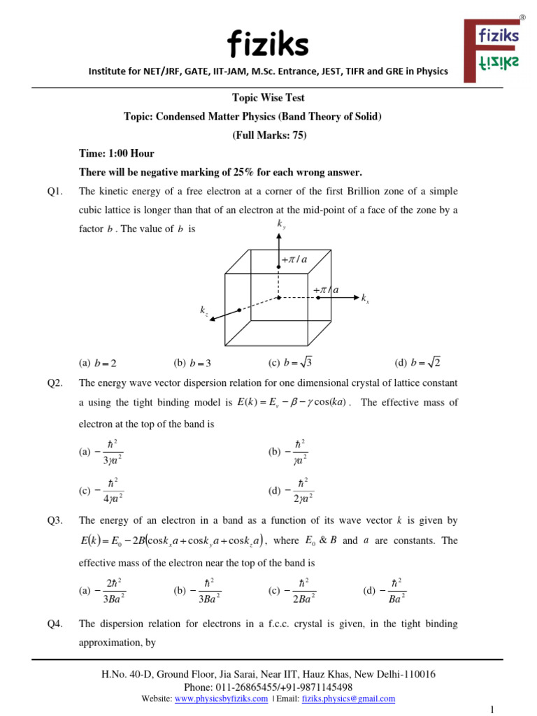 Electron Dispersion in Solid State Physics | PDF | Electronic Band ...