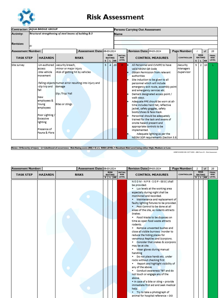 Steel Beam Strengthening Risk Assessment | PDF | Risk | Risk Assessment