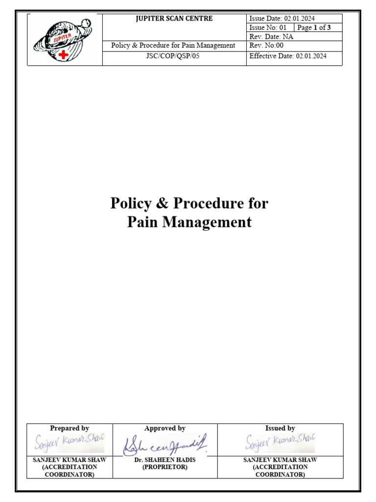 Pain Management Policy Overview | PDF | Physical Therapy | Medical ...